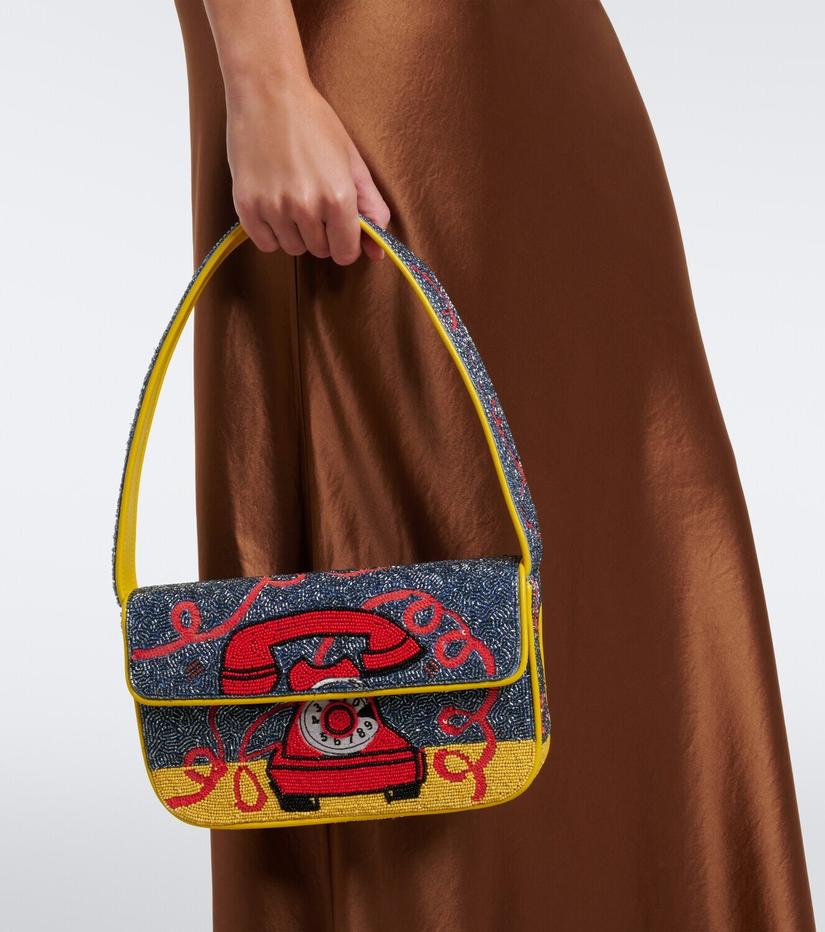 Staud Tommy Small beaded shoulder bag
