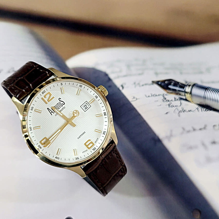 Photo: Arbutus Swiss-made Collection Automatic Silver Dial Mens Watch ARS1613GWF