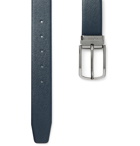 Hugo Boss - 3cm Textured-Leather Belt - Blue