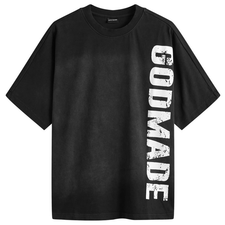 Photo: God Made Men's Side Logo T-Shirt in Black