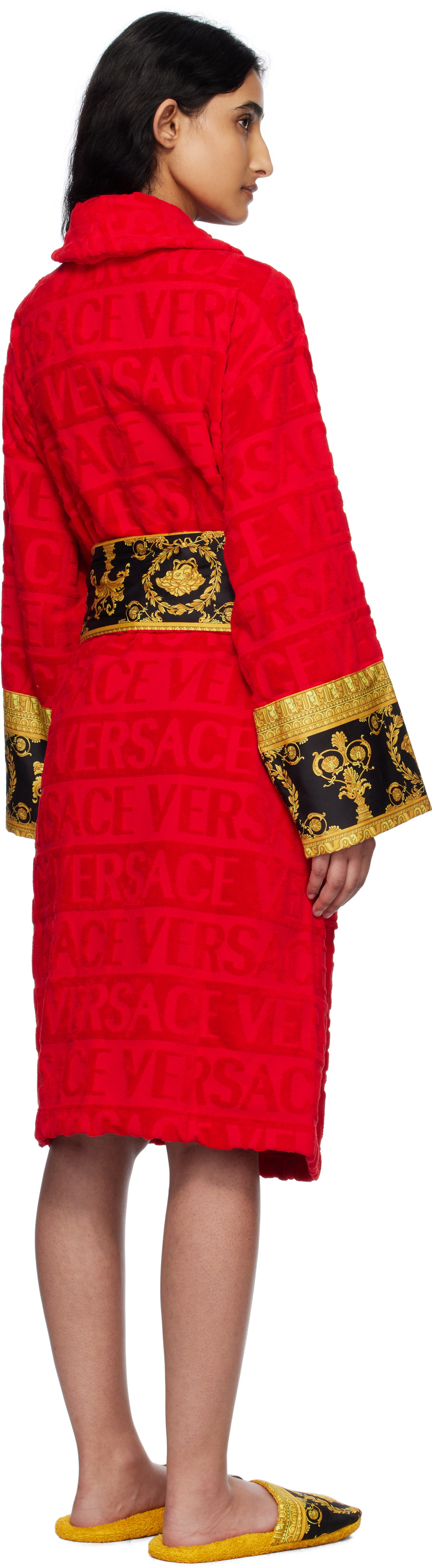 Versace Underwear Red 'I Heart Baroque' Bathrobe