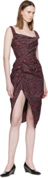 Vivienne Westwood Black & Red Sleeveless Side Panther Midi Dress