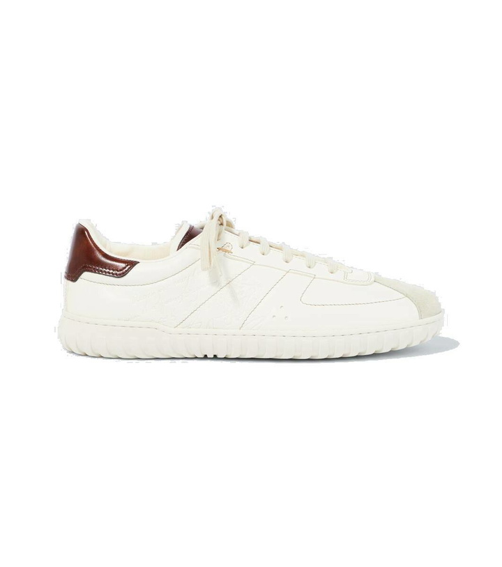 Photo: Berluti Trainer embroidered leather sneakers