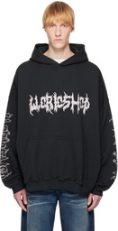 032c Black Faithless Oversized Hoodie