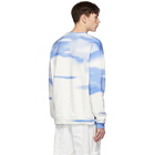 MSGM Blue and White Shiro Print Sweatshirt