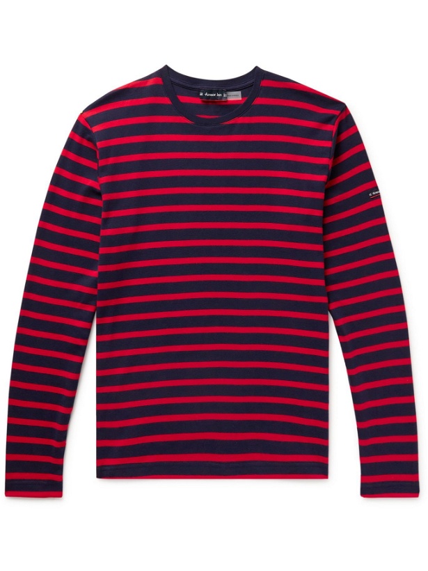 Photo: ARMOR LUX - Slim-Fit Striped Cotton-Jersey T-Shirt - Red
