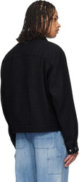 WOOYOUNGMI Black Tweed Zip-Up Jacket