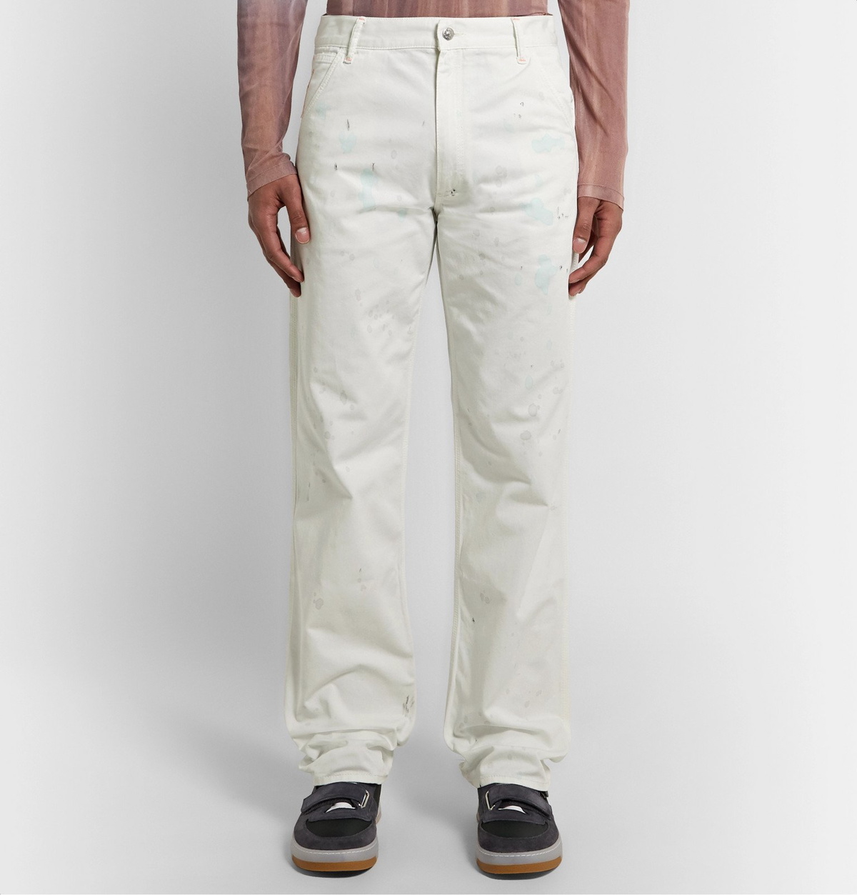 White Pilos cotton--twill trousers, Acne Studios