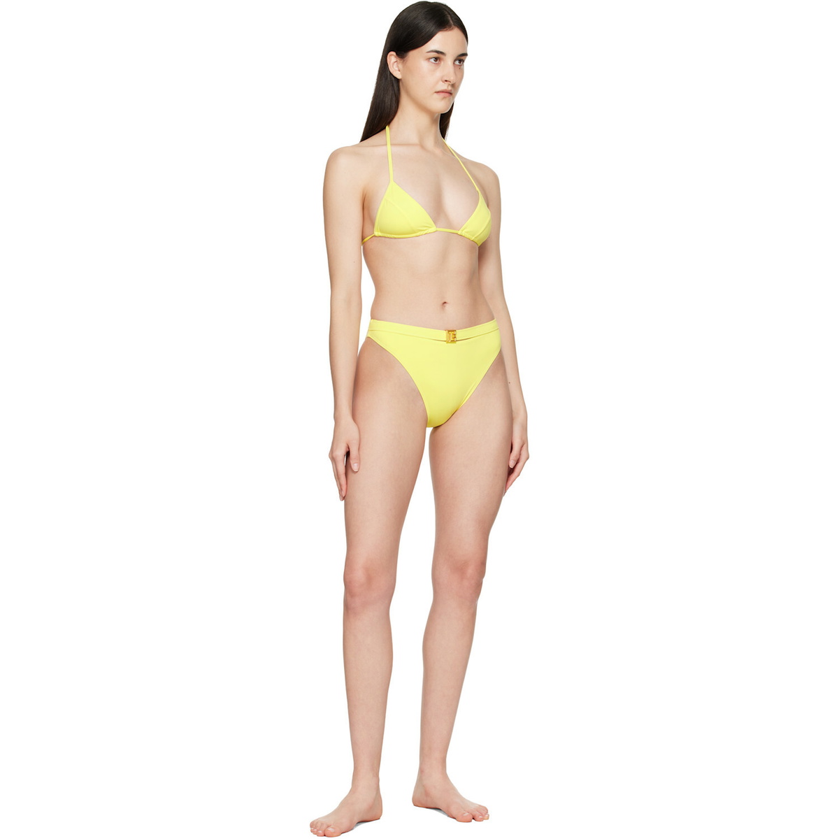 BALMAIN Yellow Triangle High Brief Bikini