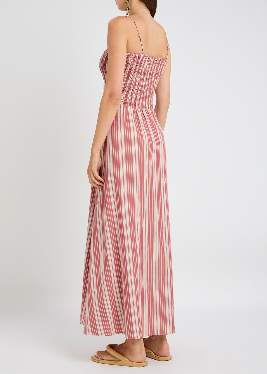 knee length dresses for ladies Lida Maxi Dress Cherry Stripe