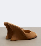 Aquazzura Bisous suede wedge mules