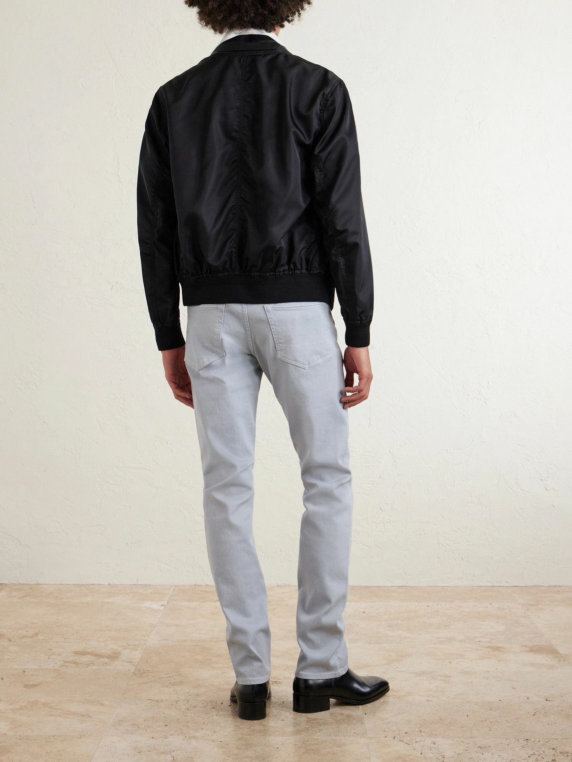 TOM FORD - Slim-Fit Straight-Leg Cotton-Blend Trousers - Blue