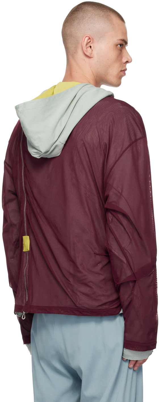 Kiko Kostadinov Burgundy & Green Knox Hoodie