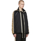 Gucci Black Technical Jersey Oversized Jacket