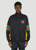 Interlocking G Snap Front Track Jacket in Black