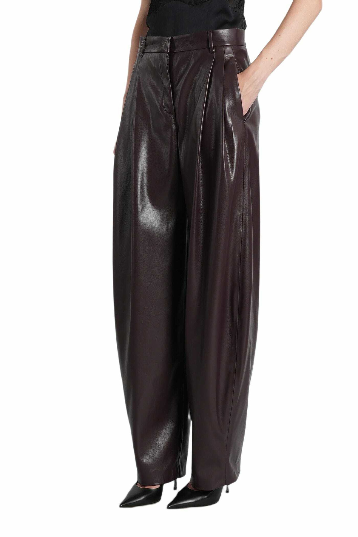 The Andamane Tracy-low Rise Pants In Bordeaux Polyester