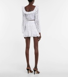 LoveShackFancy Diamond embroidered cotton-blend miniskirt