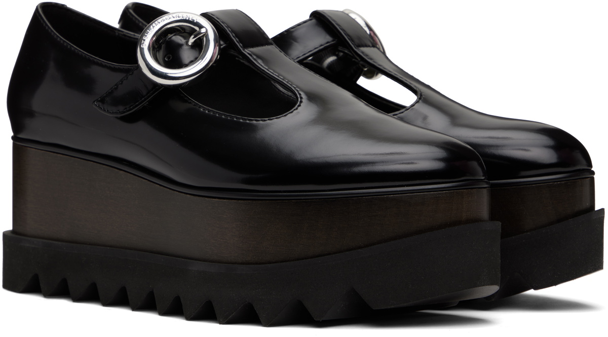 Stella McCartney Black Elyse T-Bar Platform Mary Jane Derbys