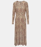 Rixo Cerise leopard-print midi dress