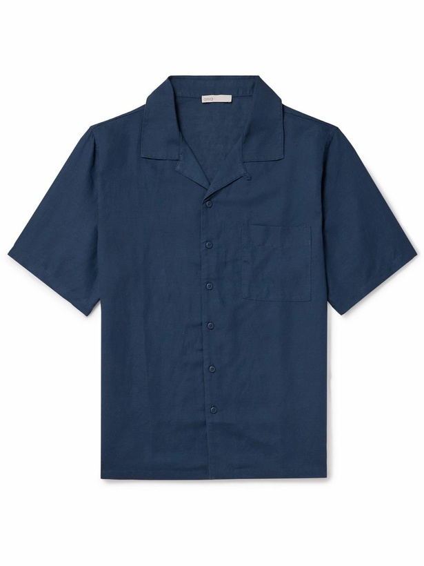 Photo: Onia - Air Convertible-Collar Linen and Lyocell-Blend Shirt - Blue