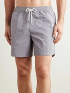 Mr P. - Straight-Leg Mid-Length Garment-Dyed Swim Shorts - Purple
