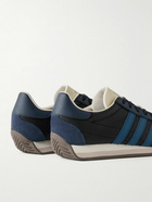 adidas Originals - Country Suede-Trimmed Leather Sneakers - Black