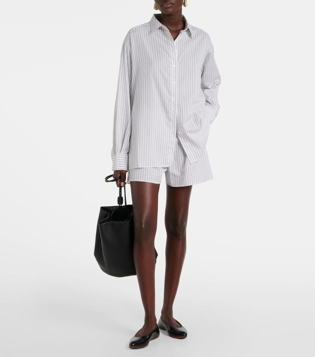 Asceno Cairo striped cotton-blend shorts
