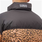 Vetements Logo Puffer Jacket in Leopard/Black