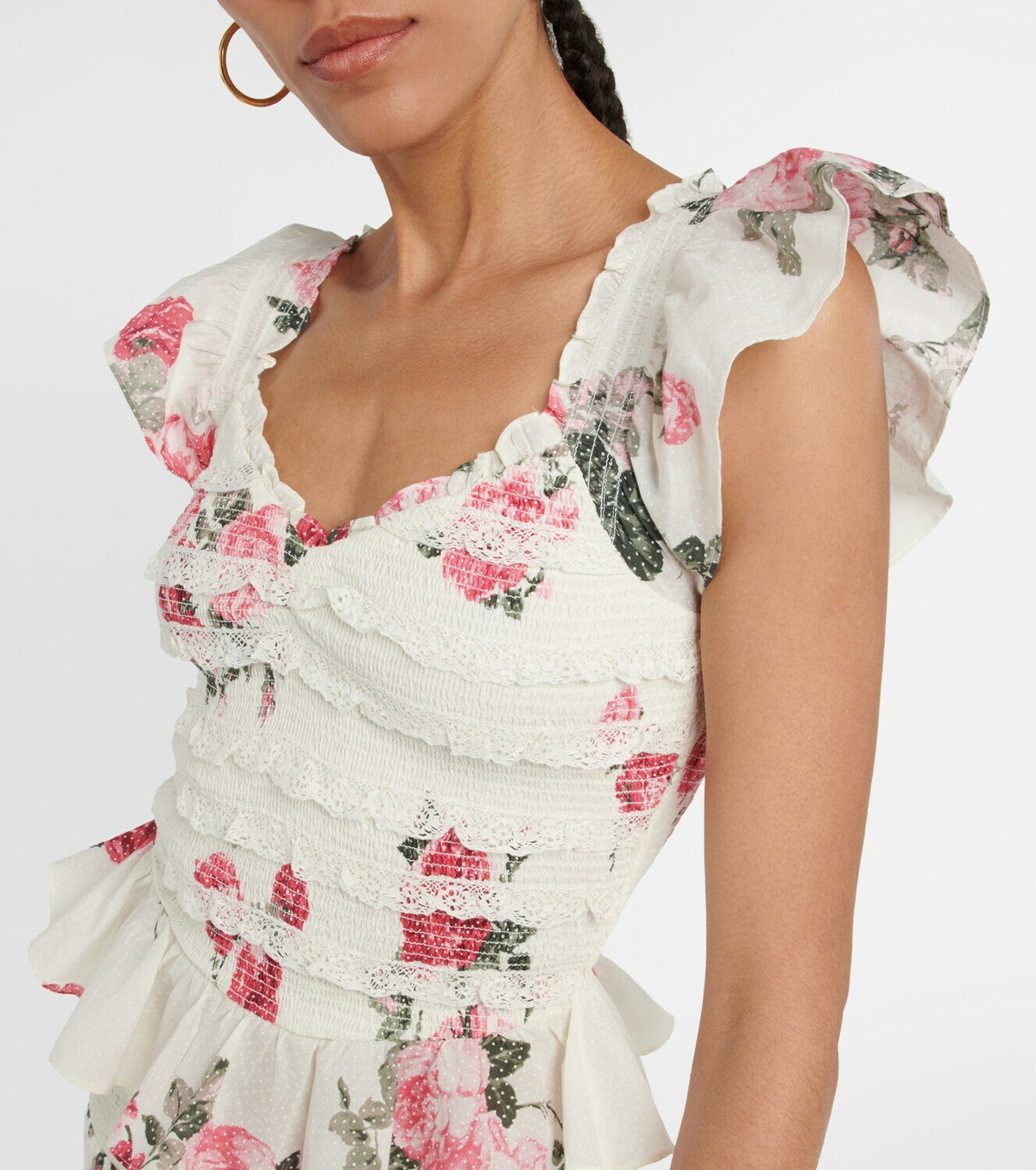 LoveShackFancy Compass floral cotton top