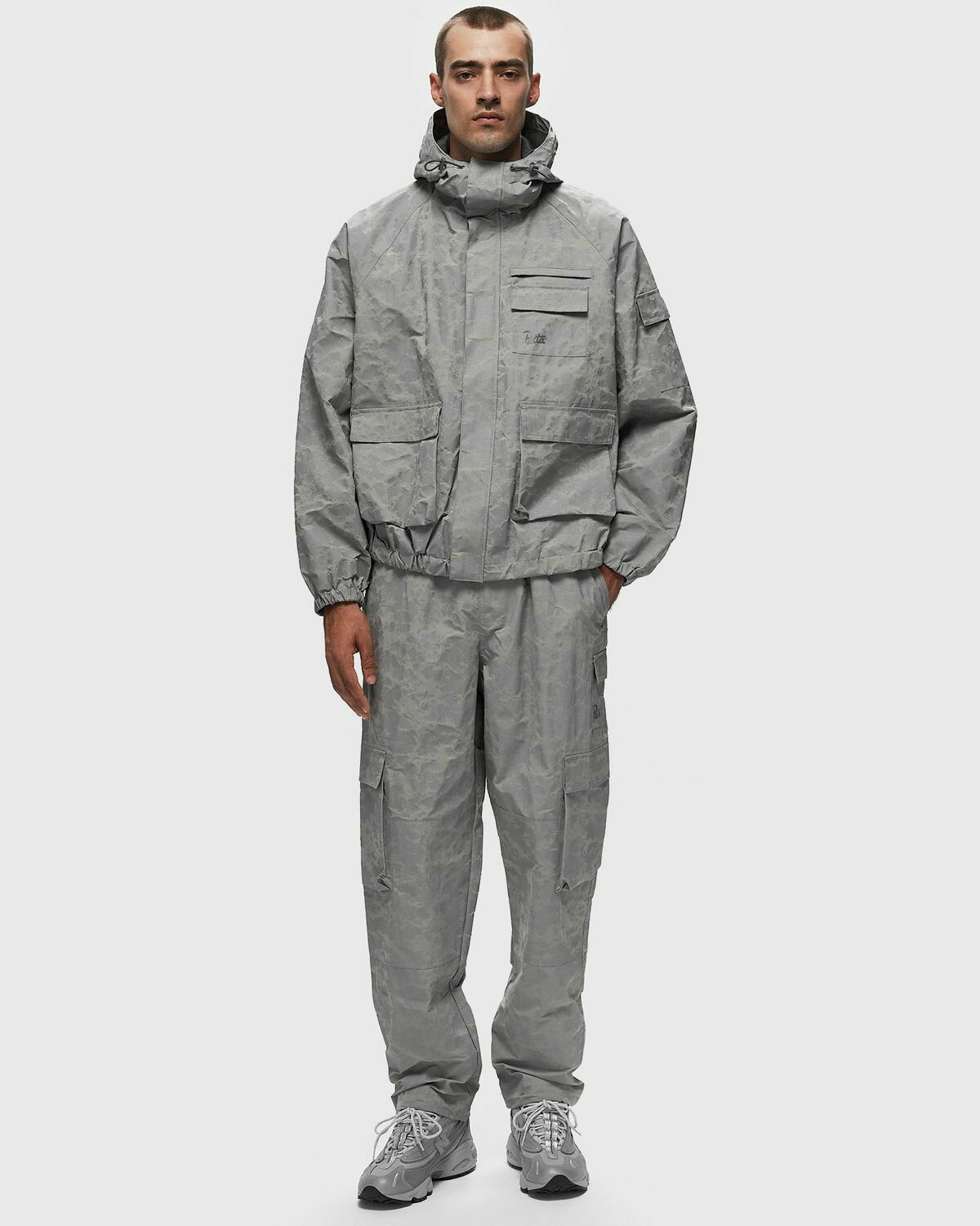 Shop Patta Digi Camo Reflective Jacket Silver Grey at itk