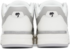 Palm Angels White & Gray Venice Leather Sneakers