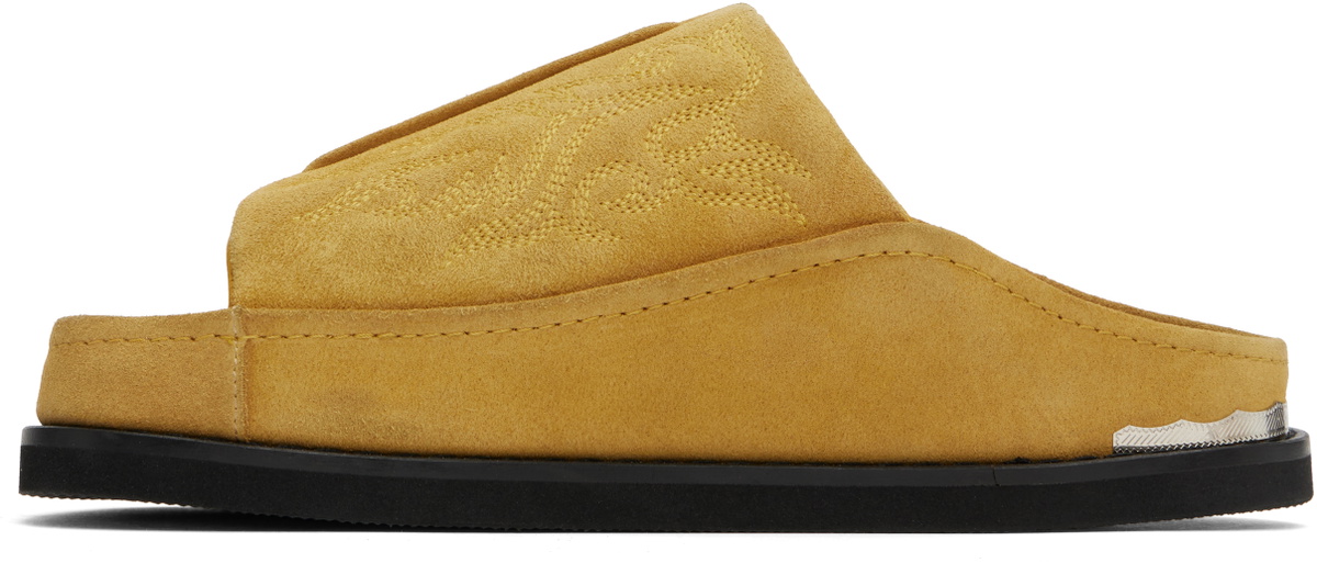 Toga Virilis Tan Embroidered Sandals