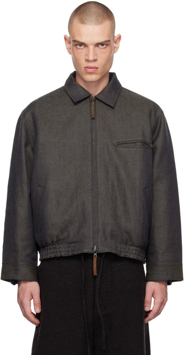 Aviva Jifei Xue Indigo Zip-Up Reversible Denim Jacket