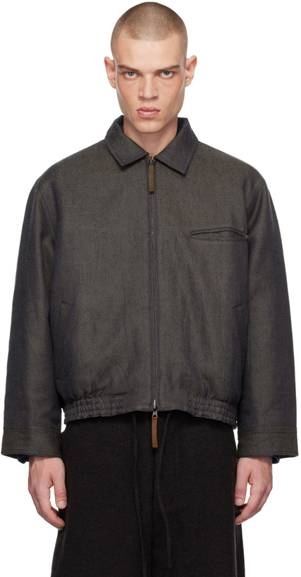 Photo: Aviva Jifei Xue Indigo Zip-Up Reversible Denim Jacket