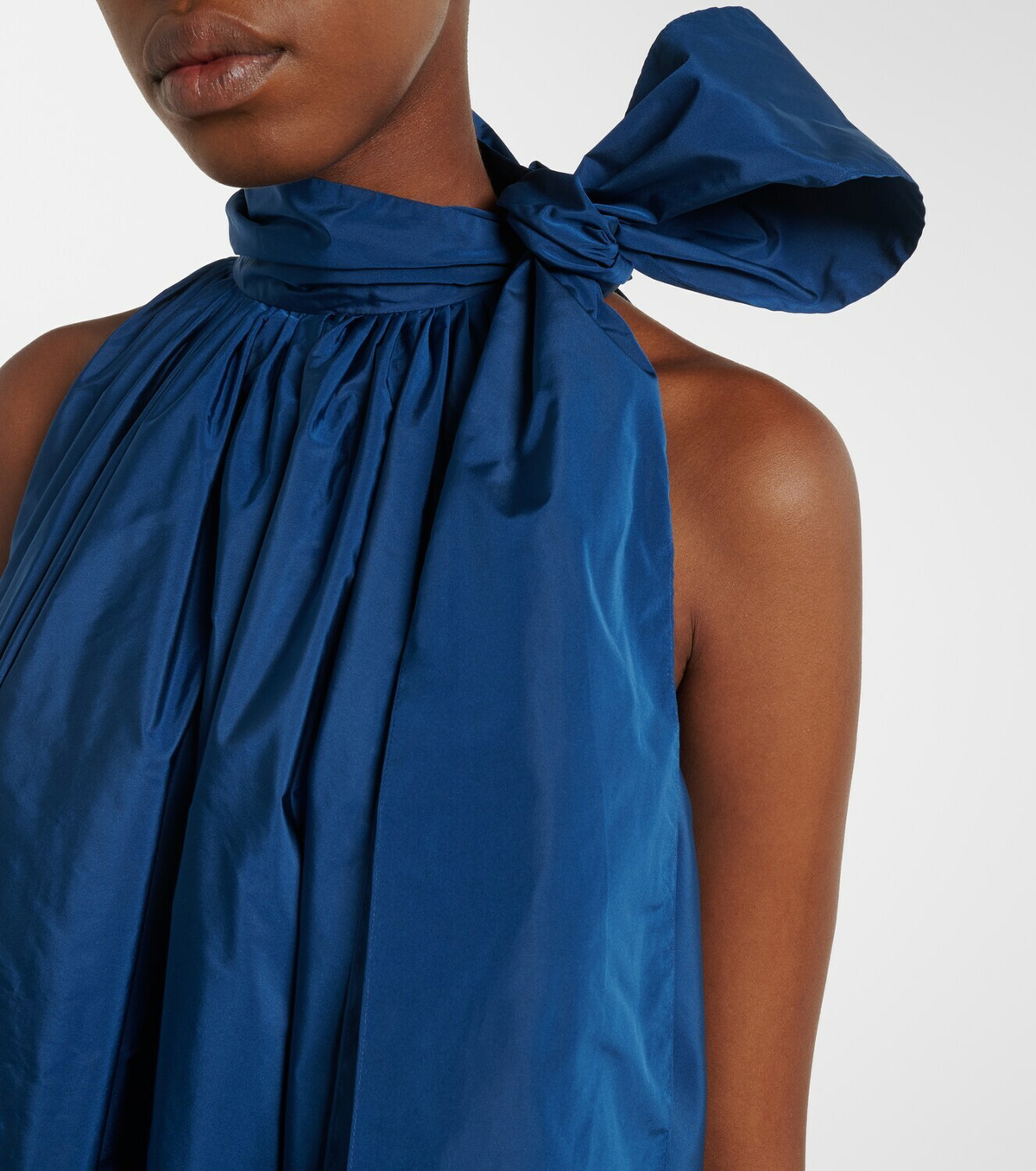 Max Mara Elegante tie-neck taffeta minidress