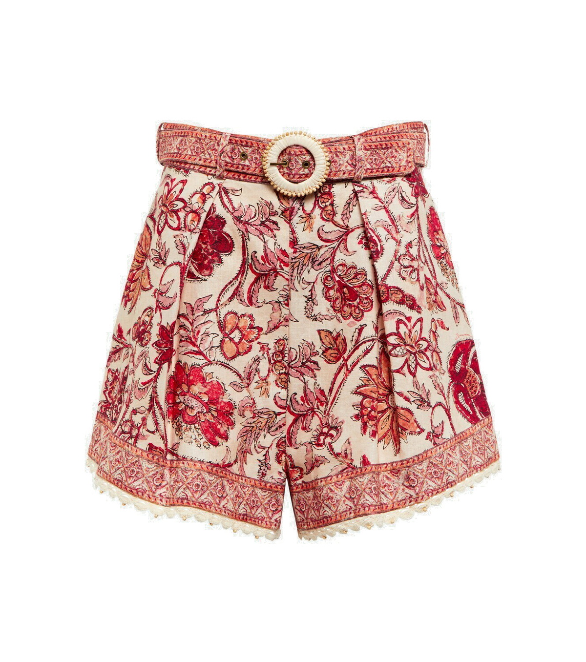 Zimmermann - Vitali floral high-rise linen shorts Zimmermann