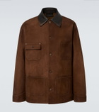 Prada Leather-trimmed suede jacket