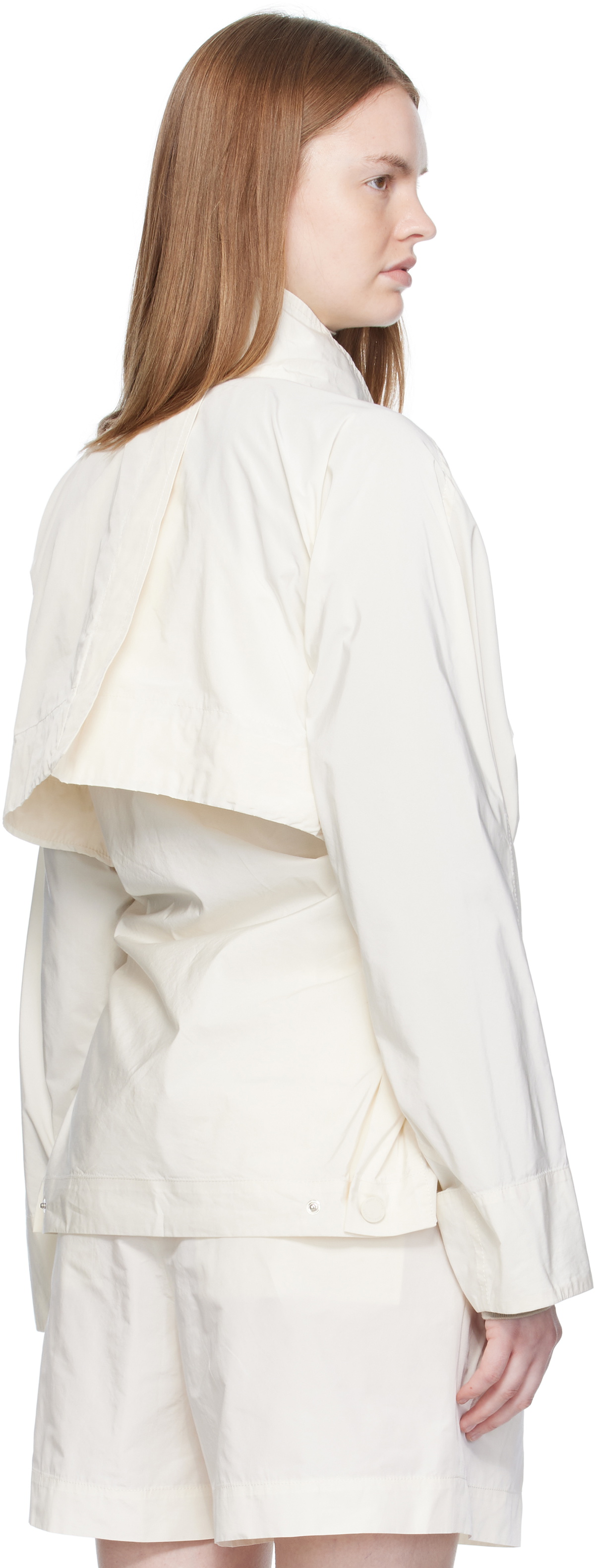 ISSEY MIYAKE Off-White Crumpled U Blouson Jacket