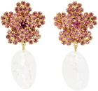 Magda Butrym Gold & Pink Flower Earrings