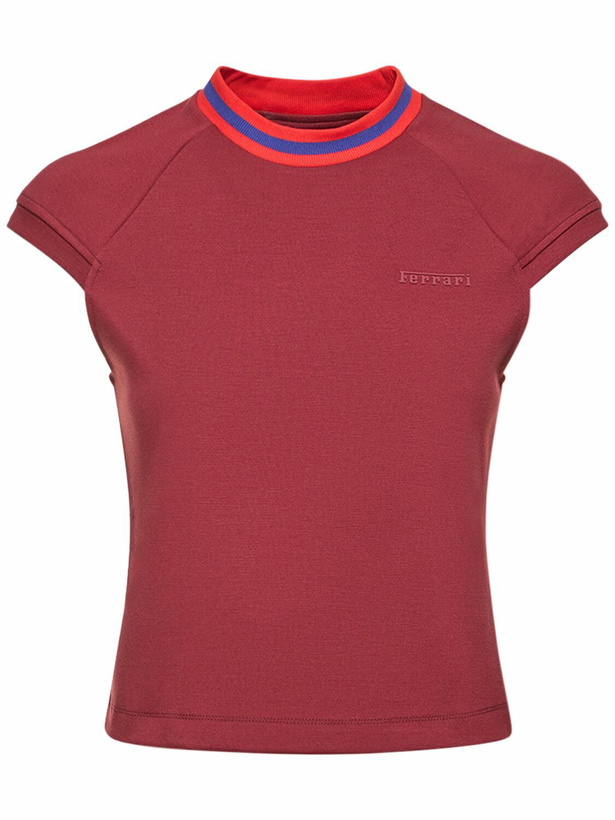Photo: FERRARI - Crewneck Logo Viscose T-shirt