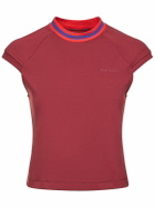 FERRARI - Crewneck Logo Viscose T-shirt