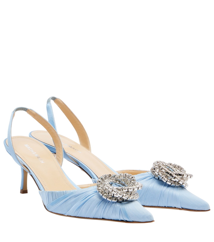 Photo: Mach & Mach Galaxy embellished satin slingback pumps