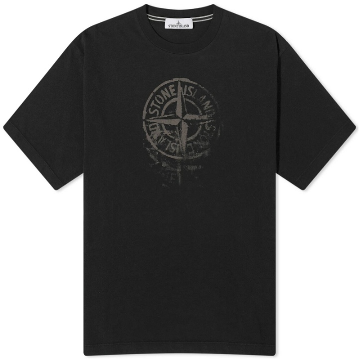Photo: Stone Island Men's Reflective One Badge Print T-Shirt in Black