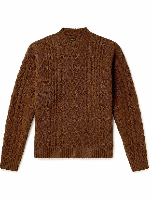 Photo: KAPITAL - Intarsia Cable-Knit Wool-Blend Sweater - Brown