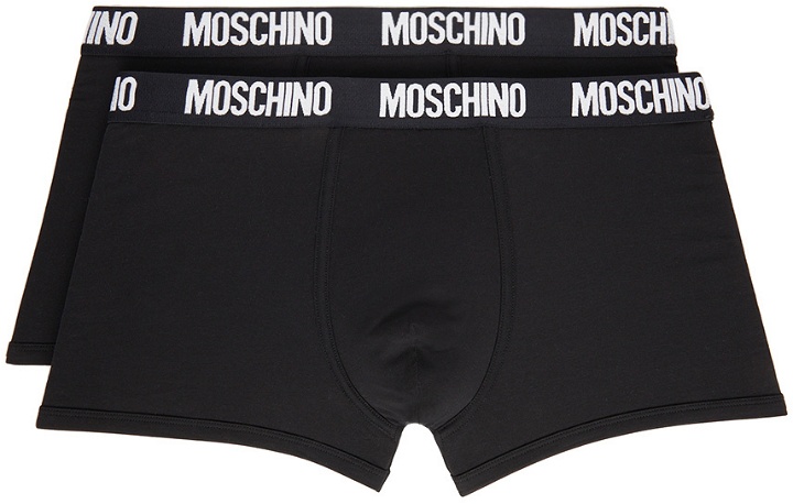 Photo: Moschino Two-Pack Black Logo Boxers