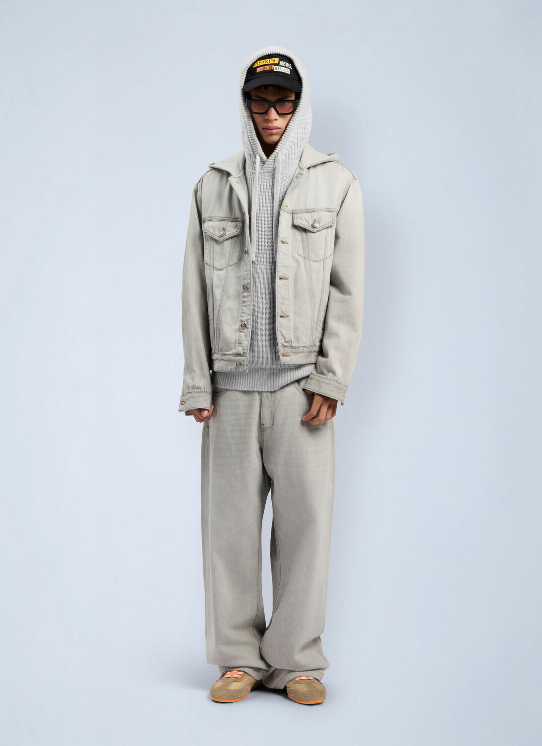 Palm Angels Curved Logo Denim Jacket
