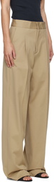 MSGM Beige Faille Pleats Trousers