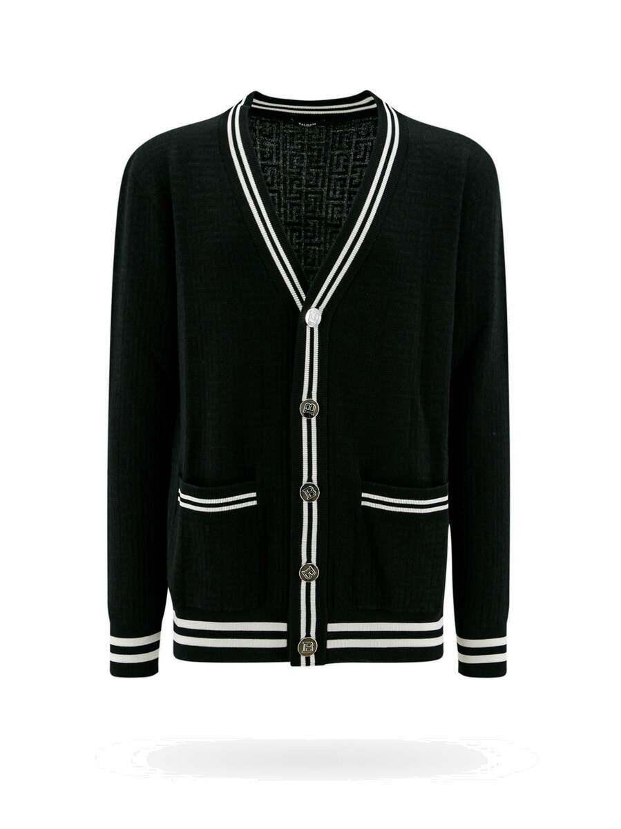 Balmain Cardigan Black Mens Balmain