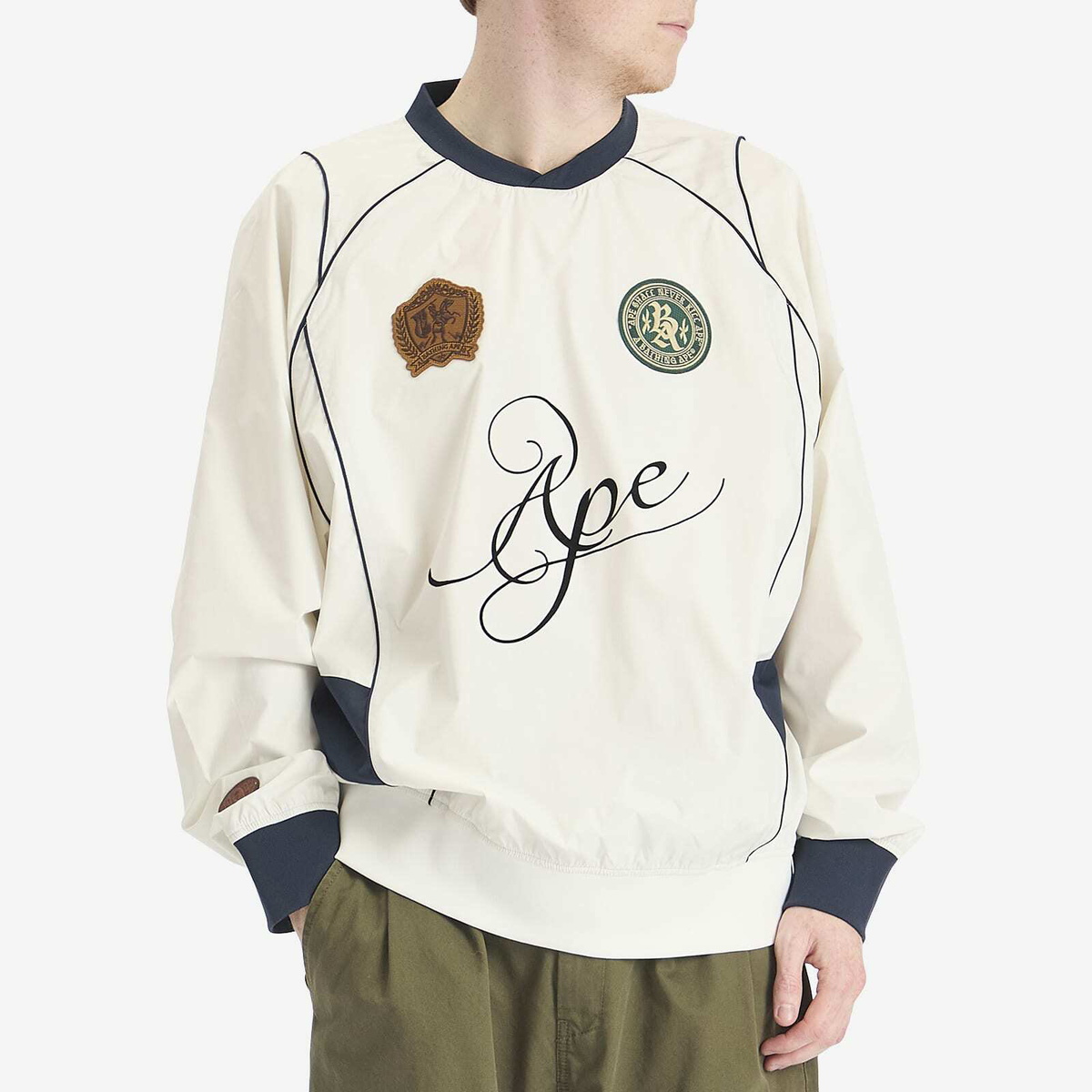 A Bathing Ape Men's Multi Logo Relaxed Fit Pullover in White