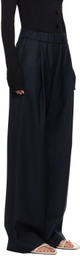 Recto Navy Pleated Trousers